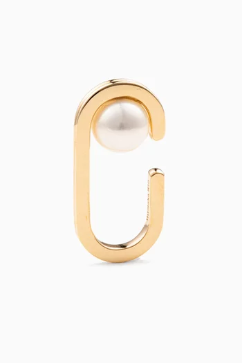 Beluga Pearl Single Ear Cuff in 10kt Gold
