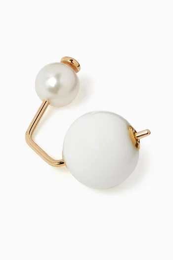 Bumble Bee Diamond & Agate Single Earring in 10kt Gold