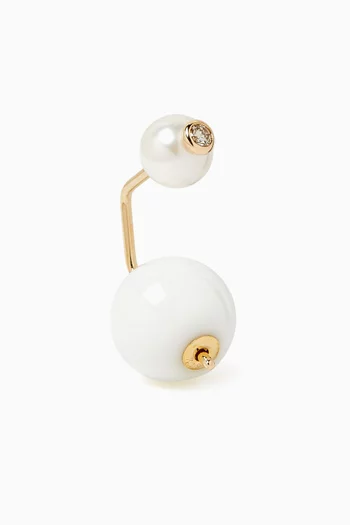 Bumble Bee Diamond & Agate Single Earring in 10kt Gold