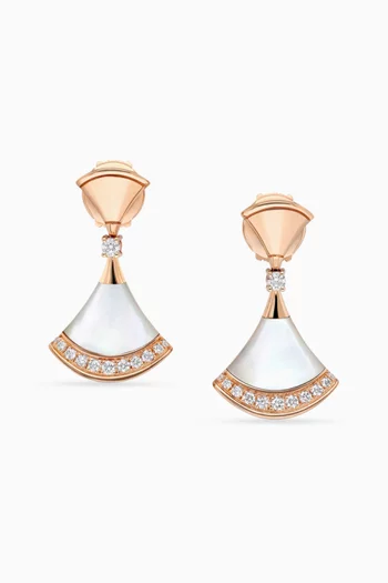 Diva's Dream Mother of Pearl Earrings in 18kt Rose Gold