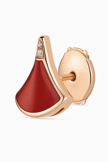 Diva's Dream Carnelian Single Earring in 18kt Rose Gold
