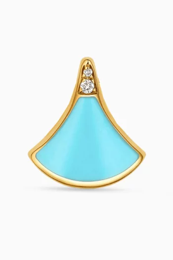 Diva's Dream Turquoise Single Earring in 18kt Gold