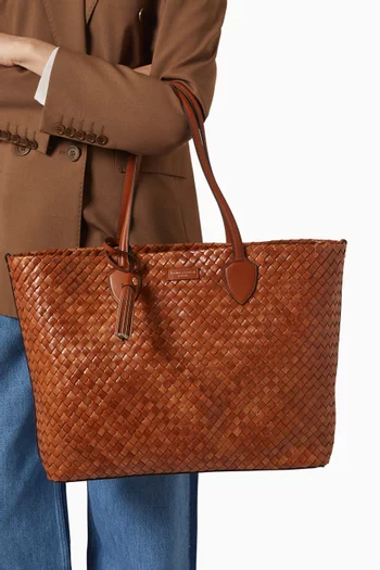 Large Island Tote in Woven Leather