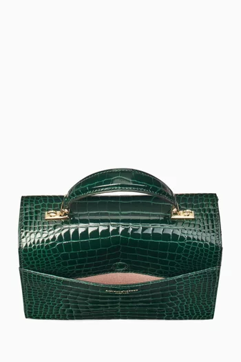 Mayfair® Top-handle Bag in Patent Croc-embossed Leather