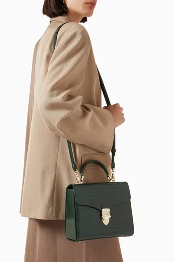 Mayfair® Top-handle Bag in Patent Croc-embossed Leather