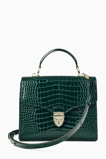 Mayfair® Top-handle Bag in Patent Croc-embossed Leather