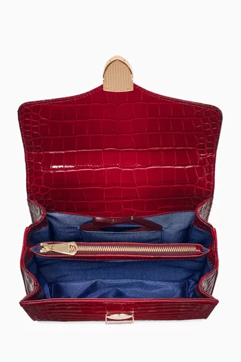 Mayfair® Top-handle Bag in Ombré Croc-embossed Leather