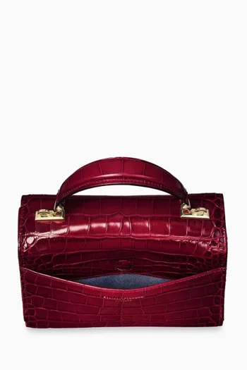 Midi Mayfair® Top-handle Bag in Ombré Croc-embossed Leather