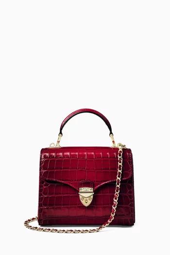 Midi Mayfair® Top-handle Bag in Ombré Croc-embossed Leather