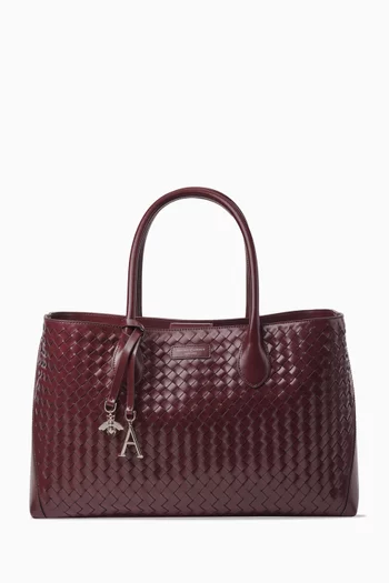 London Tote Bag in Woven Leather