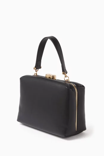 Logo Top-handle Bag in Faux Leather
