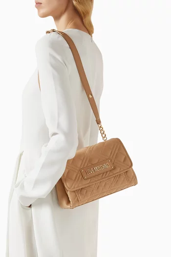 Small Quilted Shoulder Bag in Faux Leather