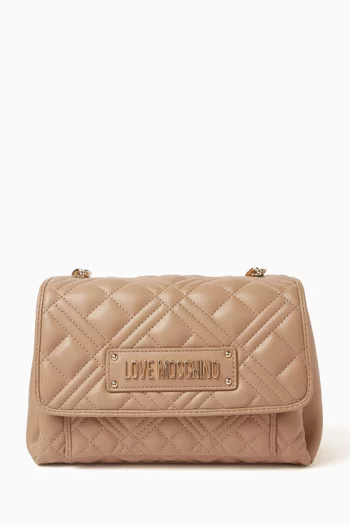 Small Quilted Shoulder Bag in Faux Leather