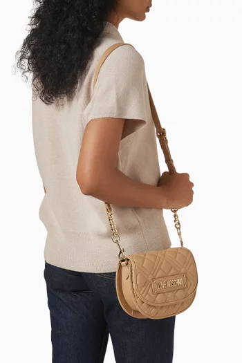 Small Crossbody Bag in Quilted Faux Leather