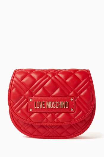 Small Crossbody Bag in Quilted Faux Leather