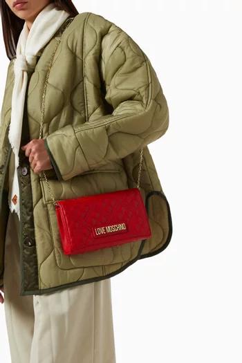 Small Smart Daily Quilted Crossbody Bag in Faux Leather