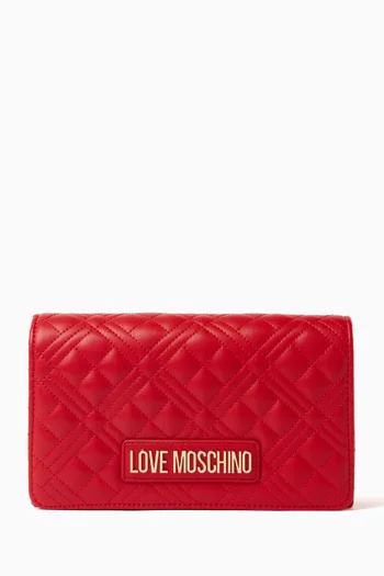 Small Smart Daily Quilted Crossbody Bag in Faux Leather