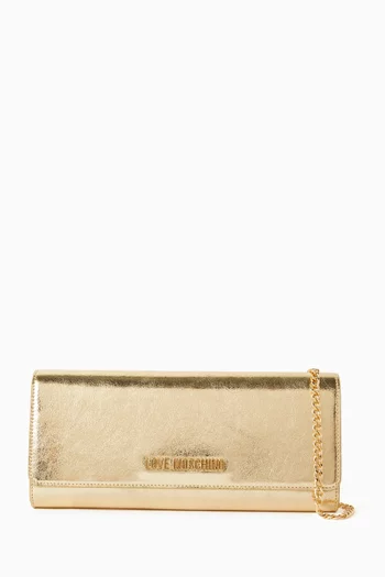 Small Smart Daily Crossbody Bag in Metallic Leather
