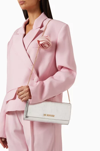 Small Smart Daily Crossbody Bag in Metallic Leather