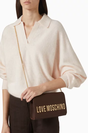 Smart Daily Logo Crossbody Bag in Faux Leather