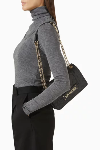 Medium Shoulder Bag in Quilted Faux Leather
