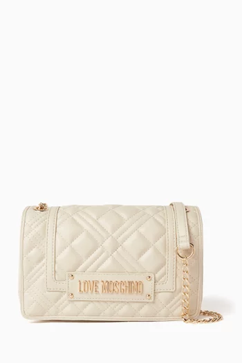 Medium Shoulder Bag in Quilted Faux Leather