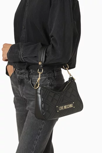 Small Shoulder Bag in Quilted Faux Leather