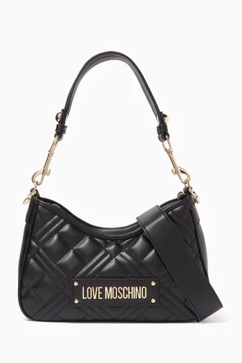 Small Shoulder Bag in Quilted Faux Leather