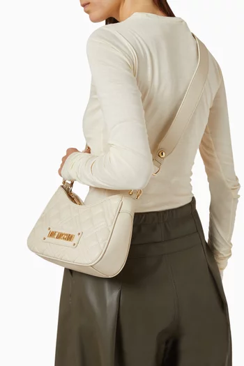 Small Shoulder Bag in Quilted Faux Leather
