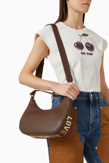 حقيبة كتف كبيرة جلد صناعي بارز الملمس