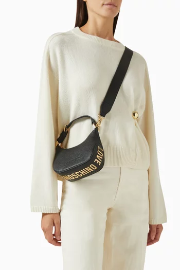 Small Shoulder Bag in Grained Faux Leather