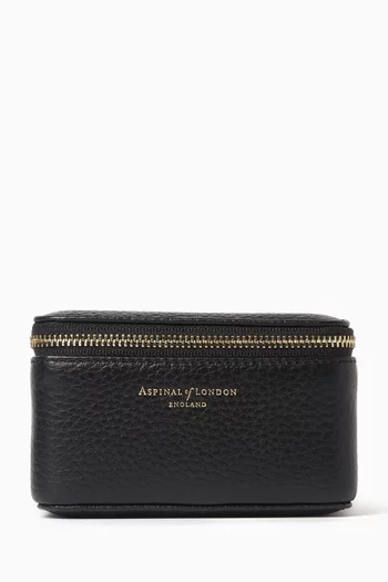 Travel Watch & Ring Box in Pebbled Leather