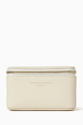 Travel Watch & Ring Box in Pebbled Leather