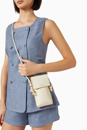 Ella Phone Pouch in Pebbled Leather