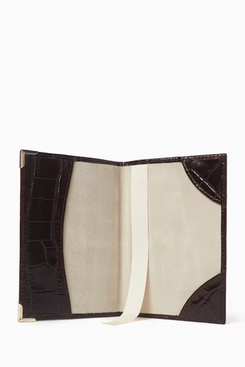 Passport Cover in Croc-embossed Leather