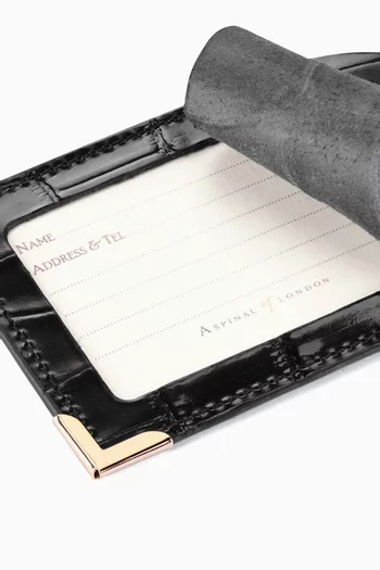 Luggage Tags, Set of 2 in Croc-embossed Leather