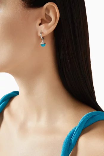 Cleo Rev Midi Diamond Drop Earrings in 18kt White Gold
