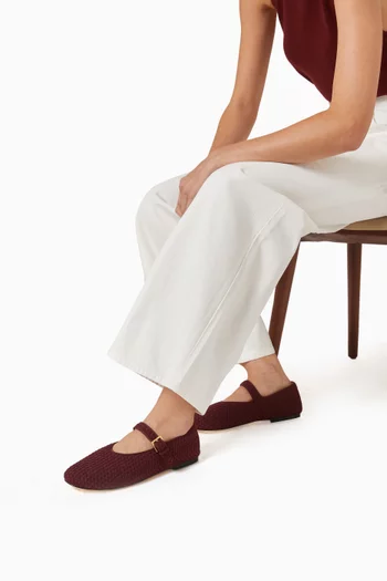 Marais Mary Jane Ballet Flats in Woven Neoprene