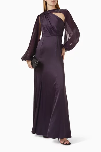 Cut-out Dress in Crepe & Organza