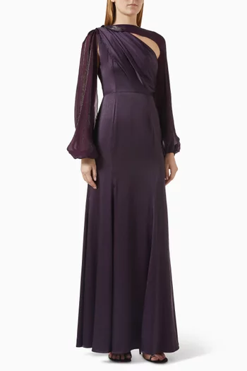Cut-out Dress in Crepe & Organza