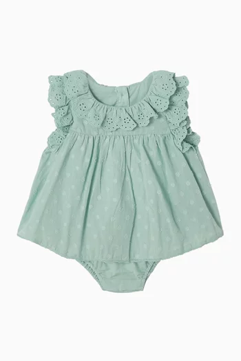 Anya Dobby Overlay Dress in Cotton