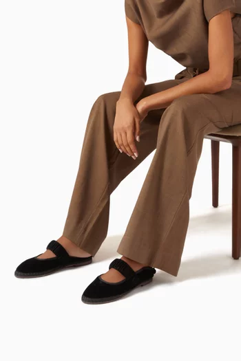 حذاء باليرينا مافالدا بكعب مسطح مخمل