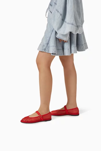 حذاء باليرينا ايزابيلا بكعب مسطح قماش شبكي