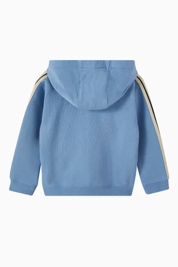 Striped Zip-up Hoodie in Cotton