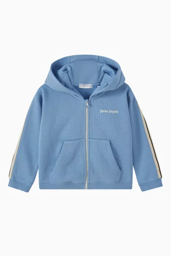 Striped Zip-up Hoodie in Cotton
