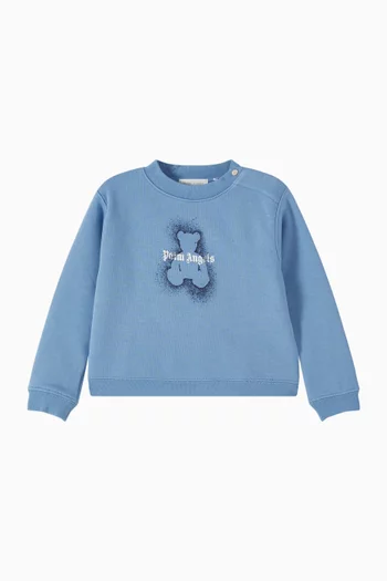 Spray Bear Graphic Sweatshirt in Cotton