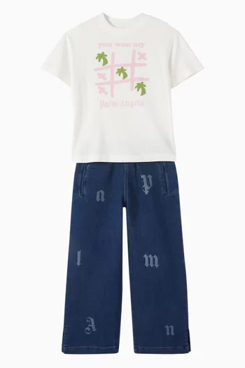 XO Palm Print T-shirt in Cotton