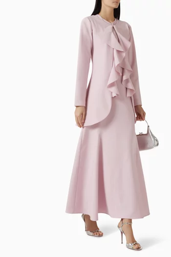 Peony Two-piece Ruffled Gown in Crepe