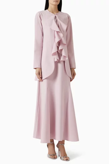 Peony Two-piece Ruffled Gown in Crepe