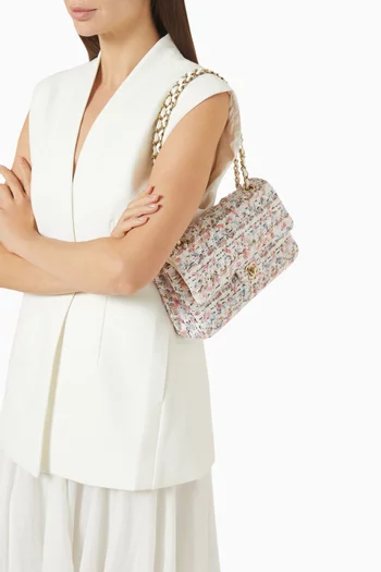 Unused Medium Classic Flap Bag in Quilted Tweed